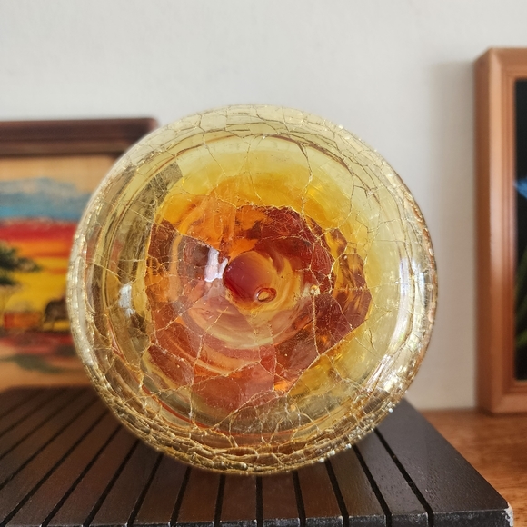 Mid-Century Modern Ombre Crackle Art Glass Small Pitcher - Picture 2 of 7